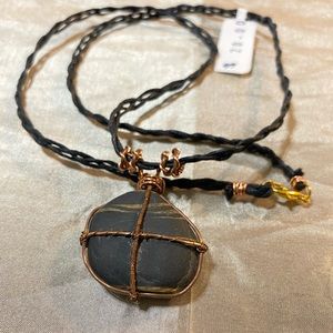 Moral compass stone, hand made jewelry necklace